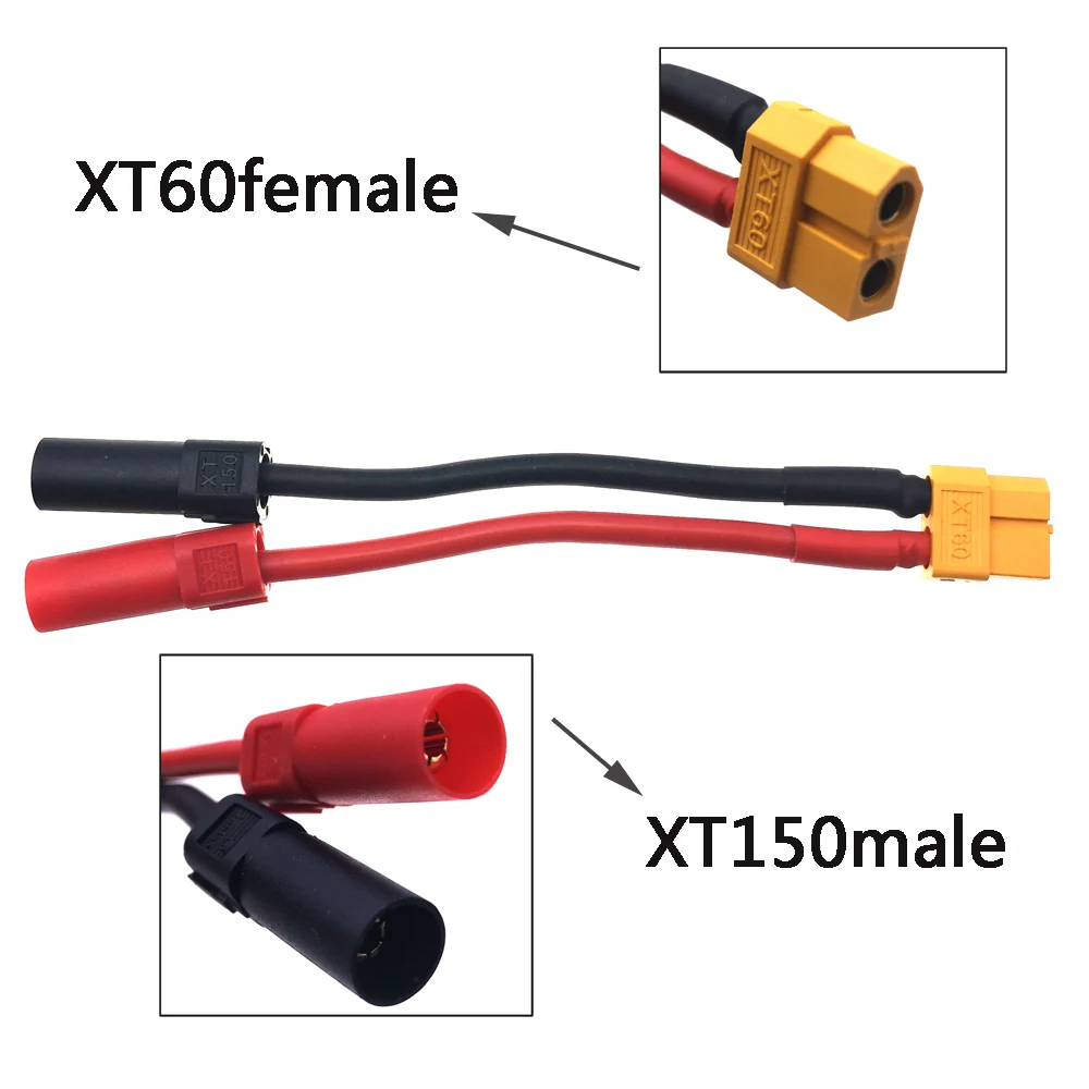 XT30 XT60 XT90 EC5 EC3 XT TPX MPX T Plug Female to Male Adapter Connectors 10cm Connector for RC Lipo Battery Charger Parts DIY