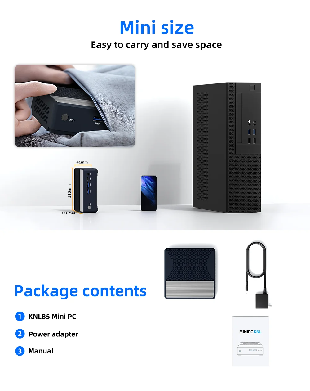 TexHoo Mini PC Computadora Intel N2940 Procesador Windows 10 HDMI 4K HD Dual Display WiFi/BT 8GB RAM up to 512GB SSD - Image 6