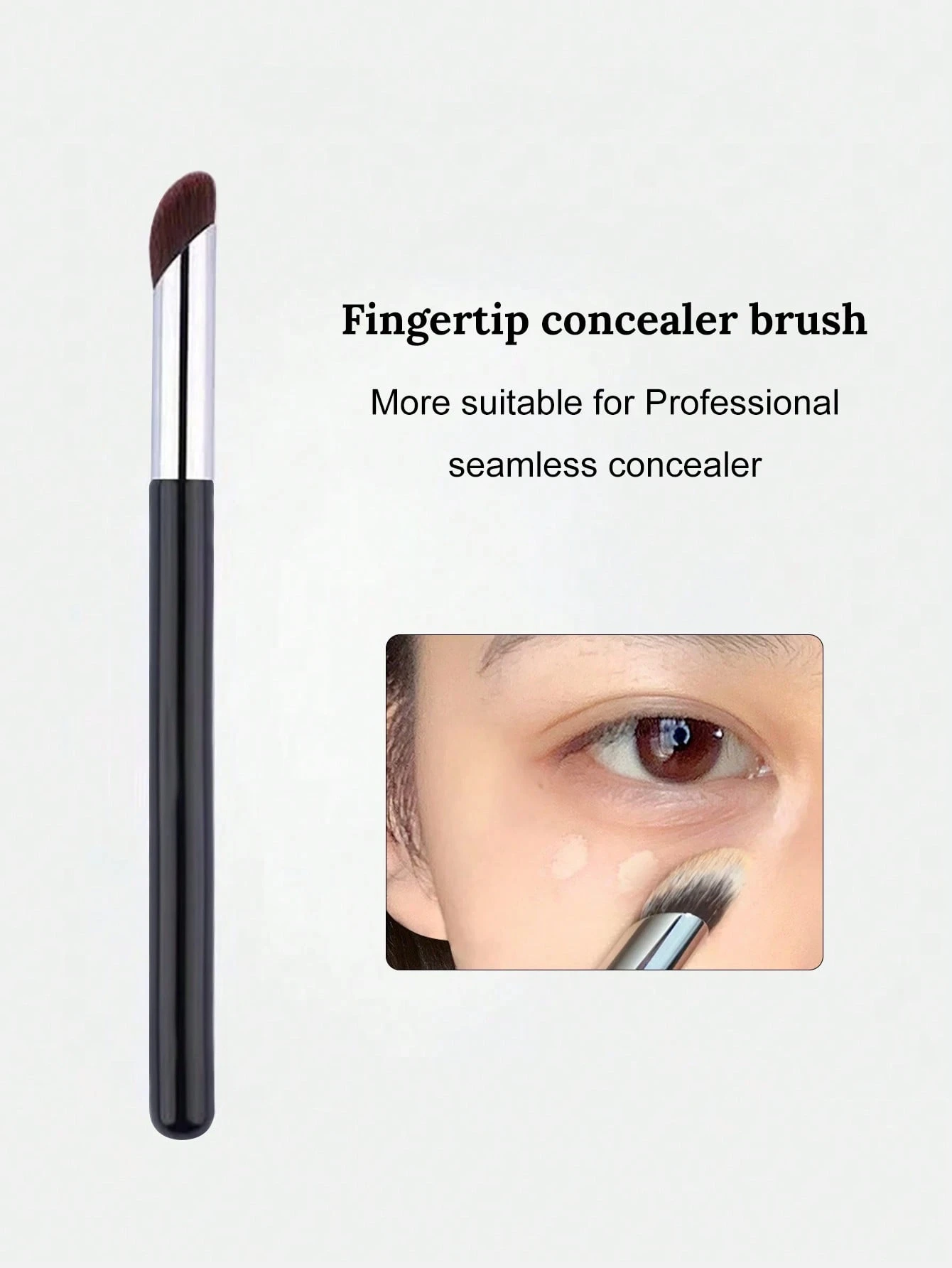 1/2/3Pcs Black Round Head Concealer Makeup Brush, Seamless Coverage For Blemishes, Acne Marks And Dark Circles