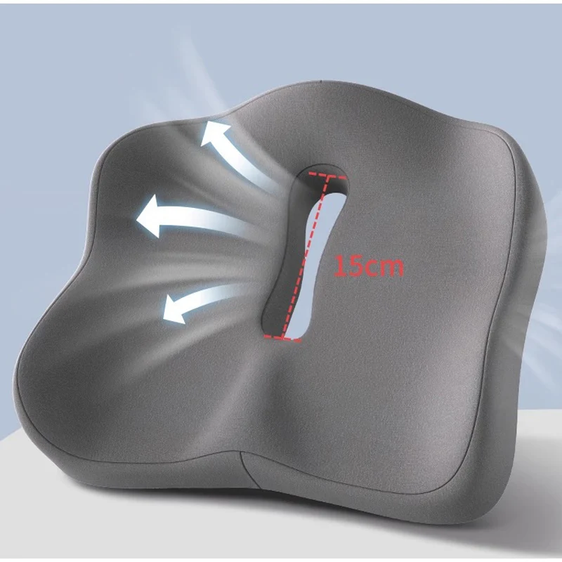 Memory Foam Seat Cushion for Office Chair Ergonomic Spine Pressure Relief Pad with Breathable Skin-Friendly Washable Cover