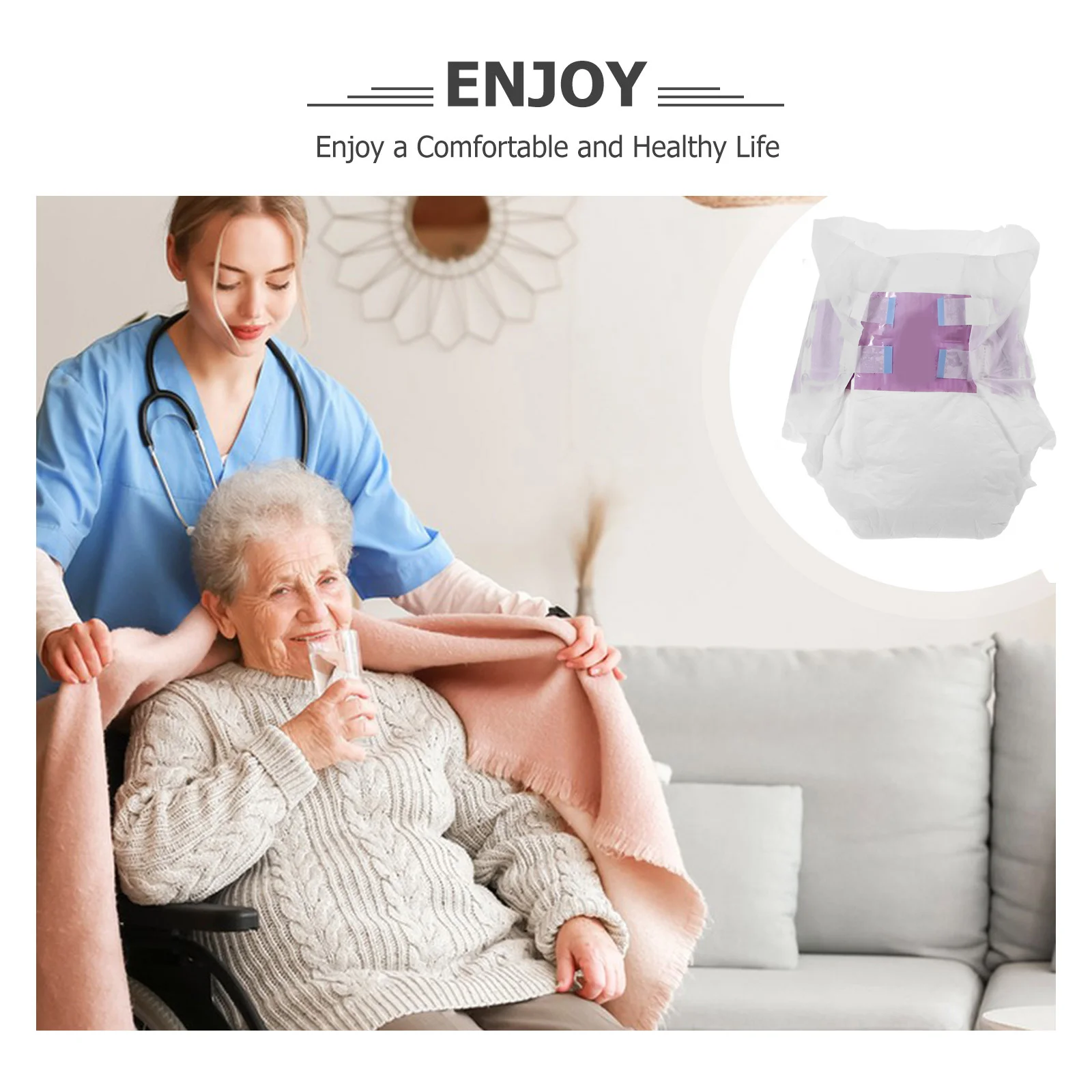 10pcs Adult Diaper for Elderly Incontinence Simple Adjustable Disposable Briefs Aged Care Diapers Comfortable Design
