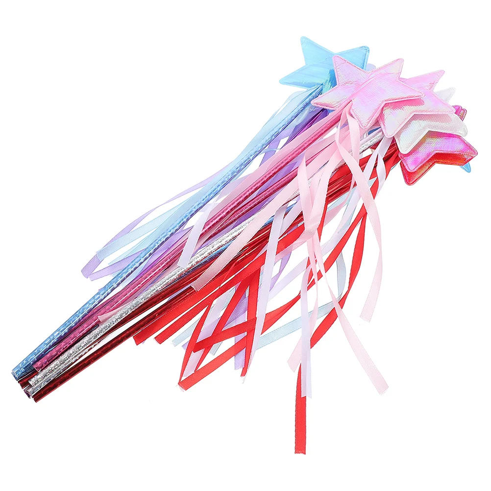 

5 шт., реквизит в виде волшебной палочки, лента, блестящий дизайн для девочек, портативные палочки ангела, вечерние игрушки для косплея, сценического выступления