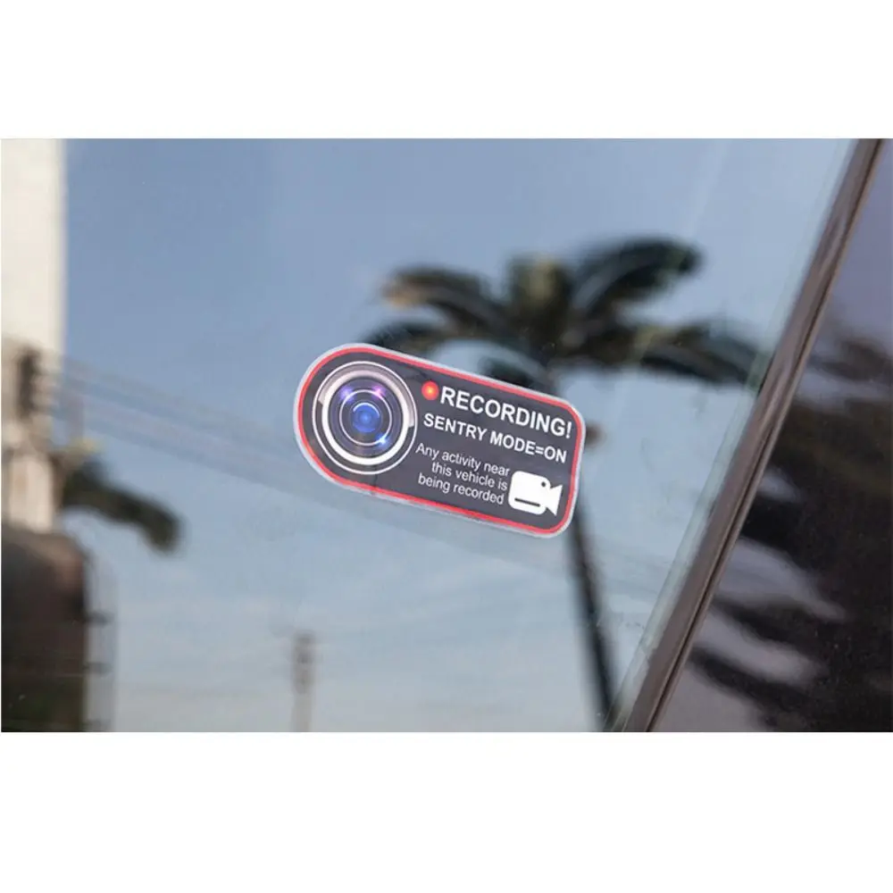 Gravação Alarme Sistema Decal, Multicolor Segurança Prompt Adesivos, Modo Sentinela, Modificação Acessórios, 10x4,5 cm