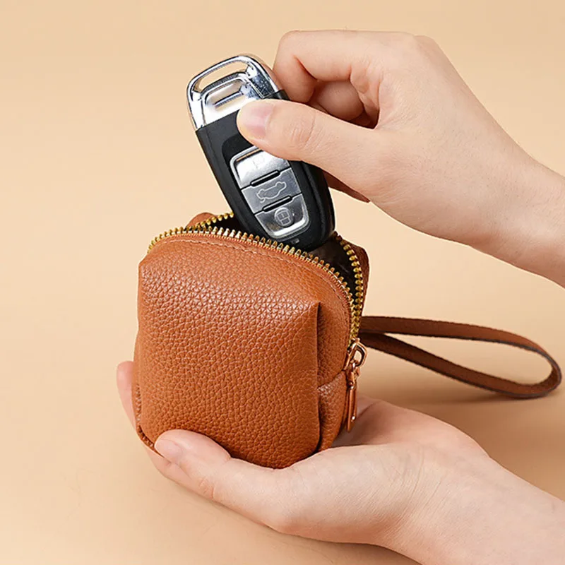 موضة لينة بولي Leather جلد النساء الرجال بلون محفظة نسائية للعملات المعدنية المحمولة مربع حقيبة صغيرة سستة تغيير حقائب المحفظة الصغيرة #4