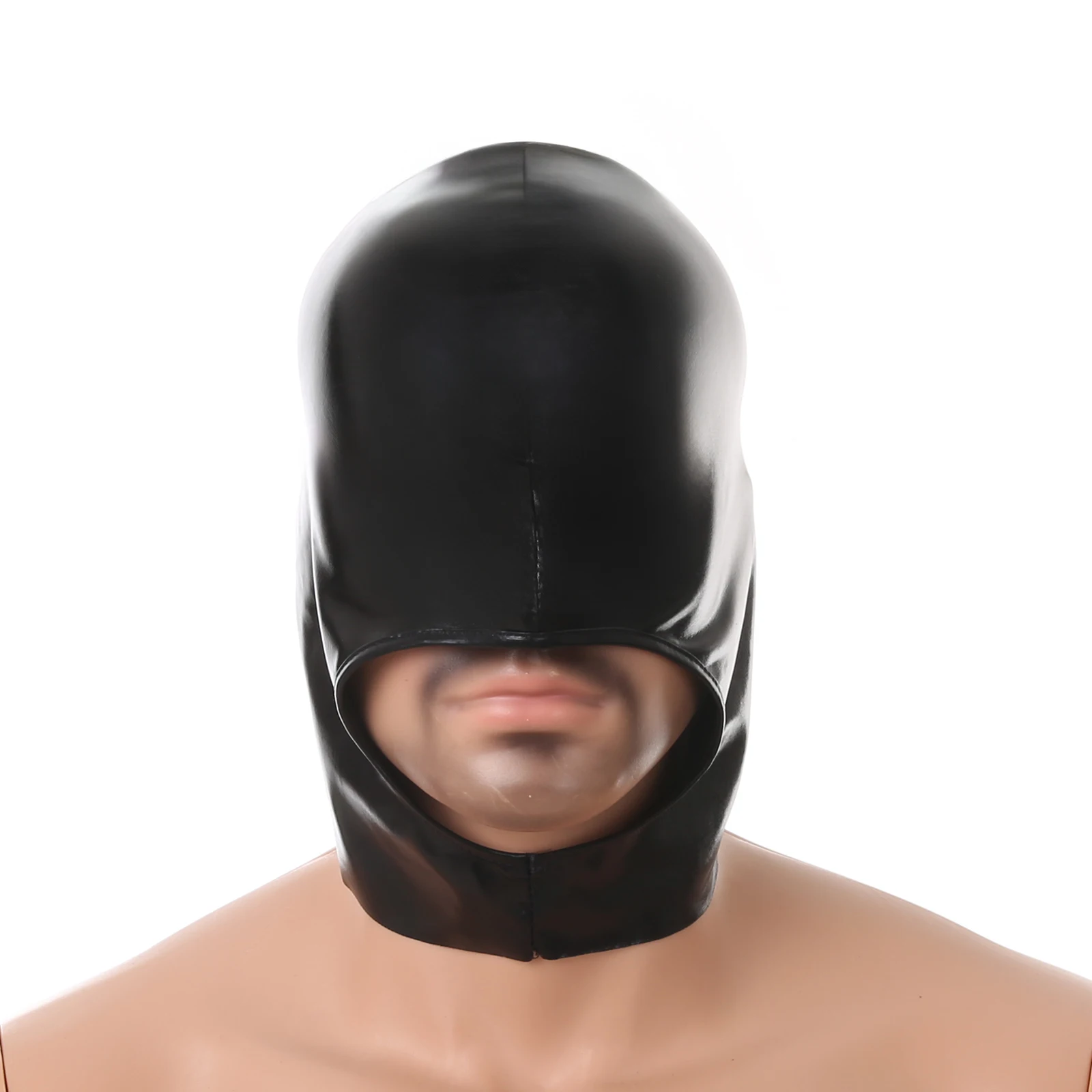 Sexy Cosplay Mask Fetish Faux Leather Full Face Hood Adult Women Men Party Games Blindfold Black BDSM Headgear Performance 4