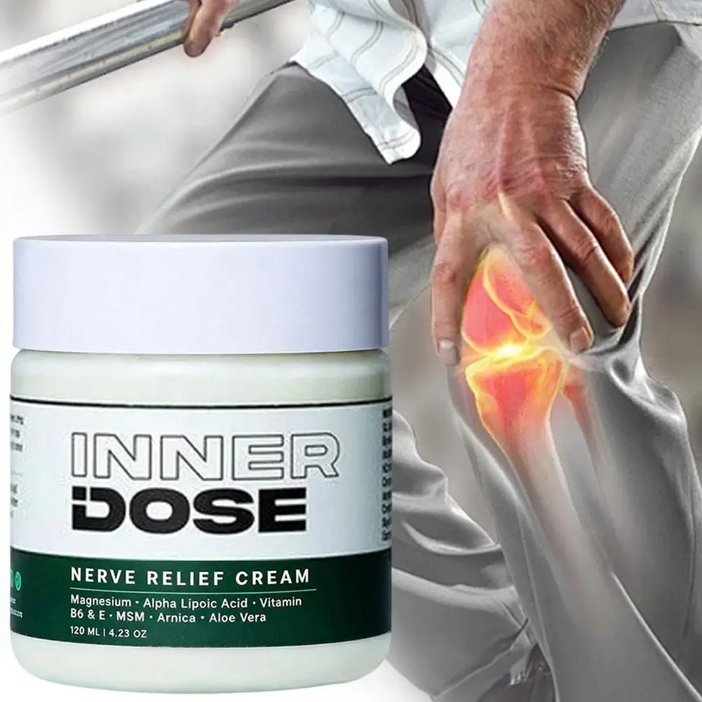Inner Dose Premium Nerve Relief Cream Natural Extract Gentle Non-Irritating Deeply Nourishing For Knee Hand Body Discomfort