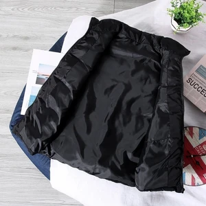 Slenderless Slim Fit Men's Sleeve Puffer Jacket, White Vesting, High Collar, Casual Vesting, Hot Jacket, Trends, Spring, Autumn, Trends, 2023 8 Main White Vest Sales - №7