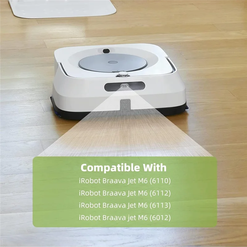 B06B-6 pacote almofadas de esfregão destacáveis para robô irobot braava jet m6 série, atualização reutilizável m6 mop pad substituição