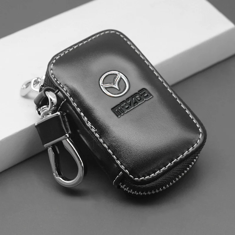 Car Logo Leather Key Case Wallet Case Cover Auto Accessories For Mazda 3 Axela Atenza Demio Mazda 6 2 323 CX3 CX5 MX3 RX8 MP MS