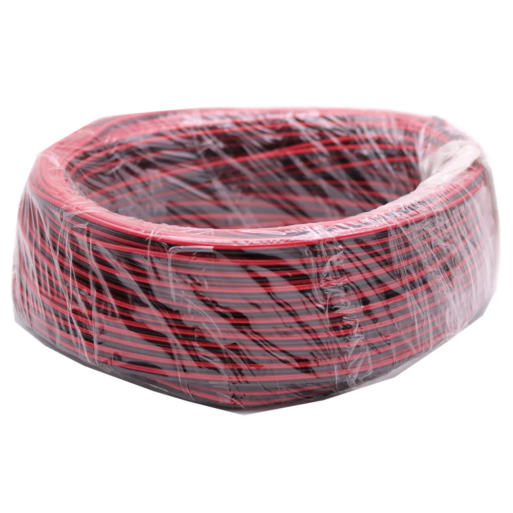 

50m 100m 22AWG 2Pins red+black Wire Extension Cable For 5050 3528 Single Color LED Strip Light