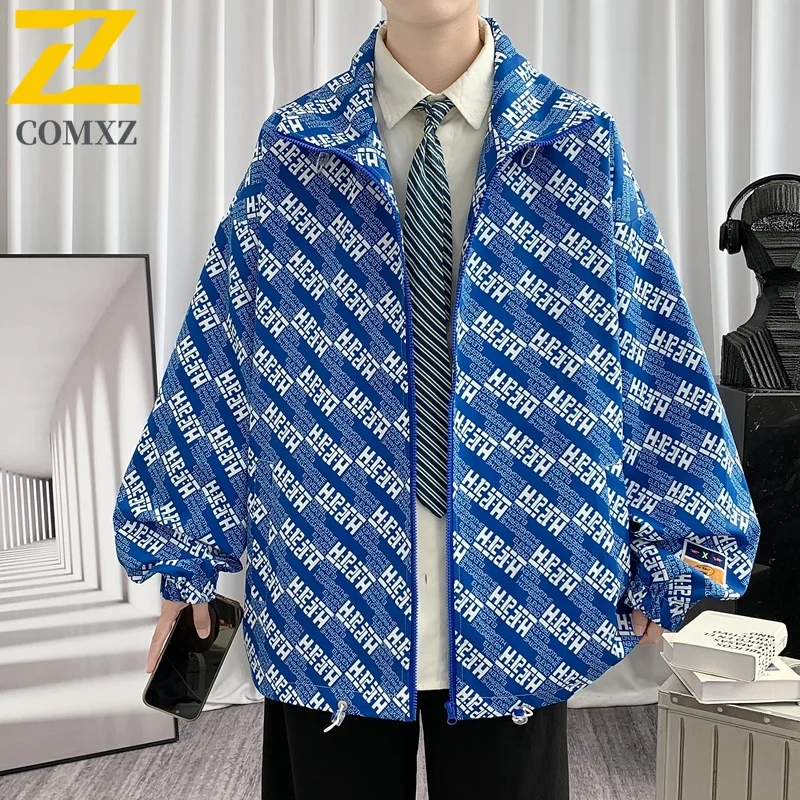 الرجال في الهواء الطلق سترة عادية الخريف فضفاضة تناسب هونغ كونغ نمط يندبروف معطف مقاوم للماء الشارع الشهير موضة سترة واقية سميكة #2