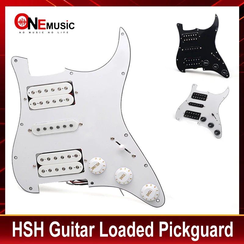 

Alnico 5 ST Style Electric Guitar Pickguard Electric Guitar Pickguard and Black HSH Loaded Prewired Scratchplate Assembly