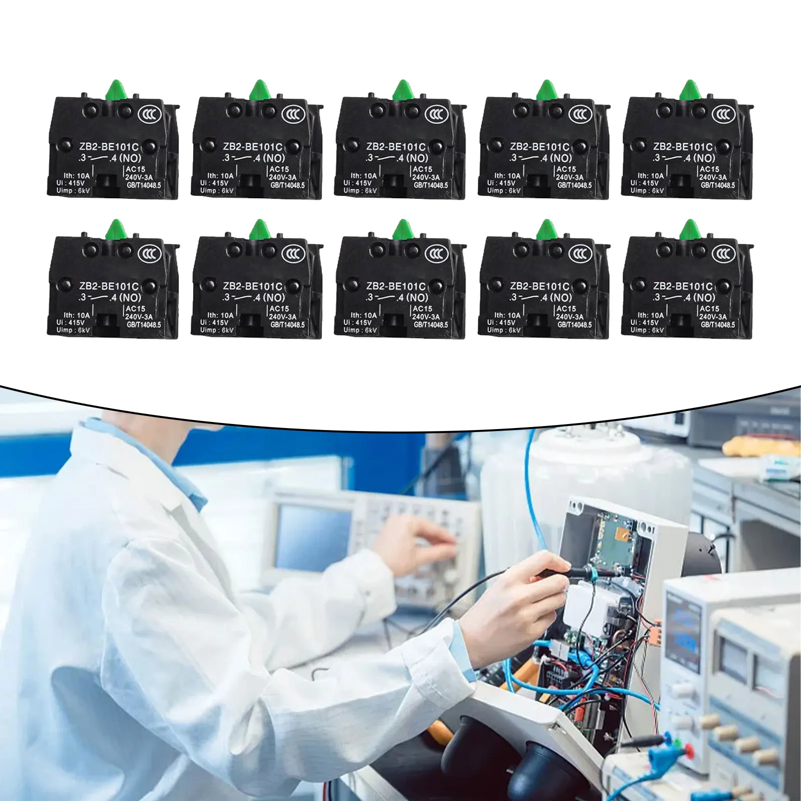 Enhanced Electrical Conductivity 10PCS 10A 600V ZB2 BE101C(NO) Push Button Joystick Switch for Better Functionality
