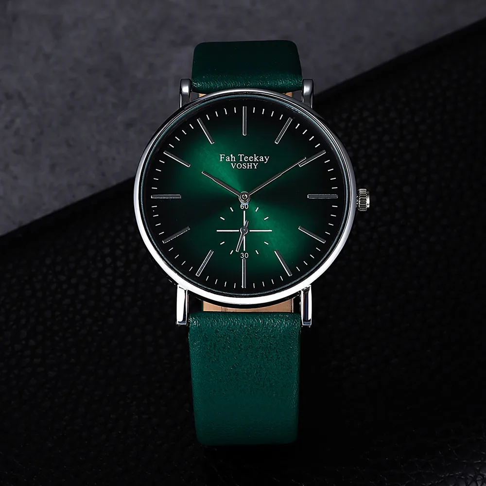 Vrouwen Mannen Horloges Lederen Mode Toevallige Eenvoudige Zwart Groen Dames Armband Klok Lichtmetalen Quartz Horloge Relogio Feminino