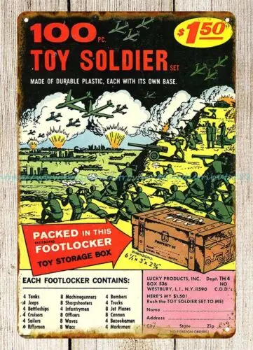 plaques home decor stores plaque Comic Ads toy soldier metal tin sign