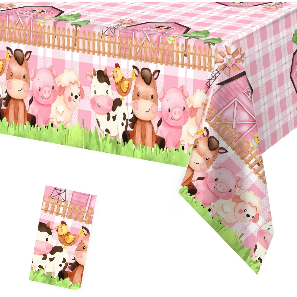 Farm Themed Party Tablecloth Farm Anmial Birthday Party Decorations Kids Jungle Safari Party Supplies Baby Shower Decor
