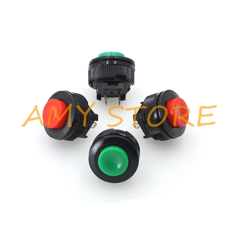 10Pcs Ac 230V 1A 14Mm Thread Dia 2 Pin Red Green Circular Push Button Game Mach…