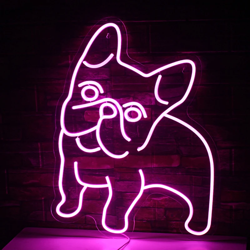 

Wanxing Neon Light Cute Pink Dog Neon Mural Sign Wall Hanging Light For Sports Room Decor Club Wedding Party Bar Xmas Gift