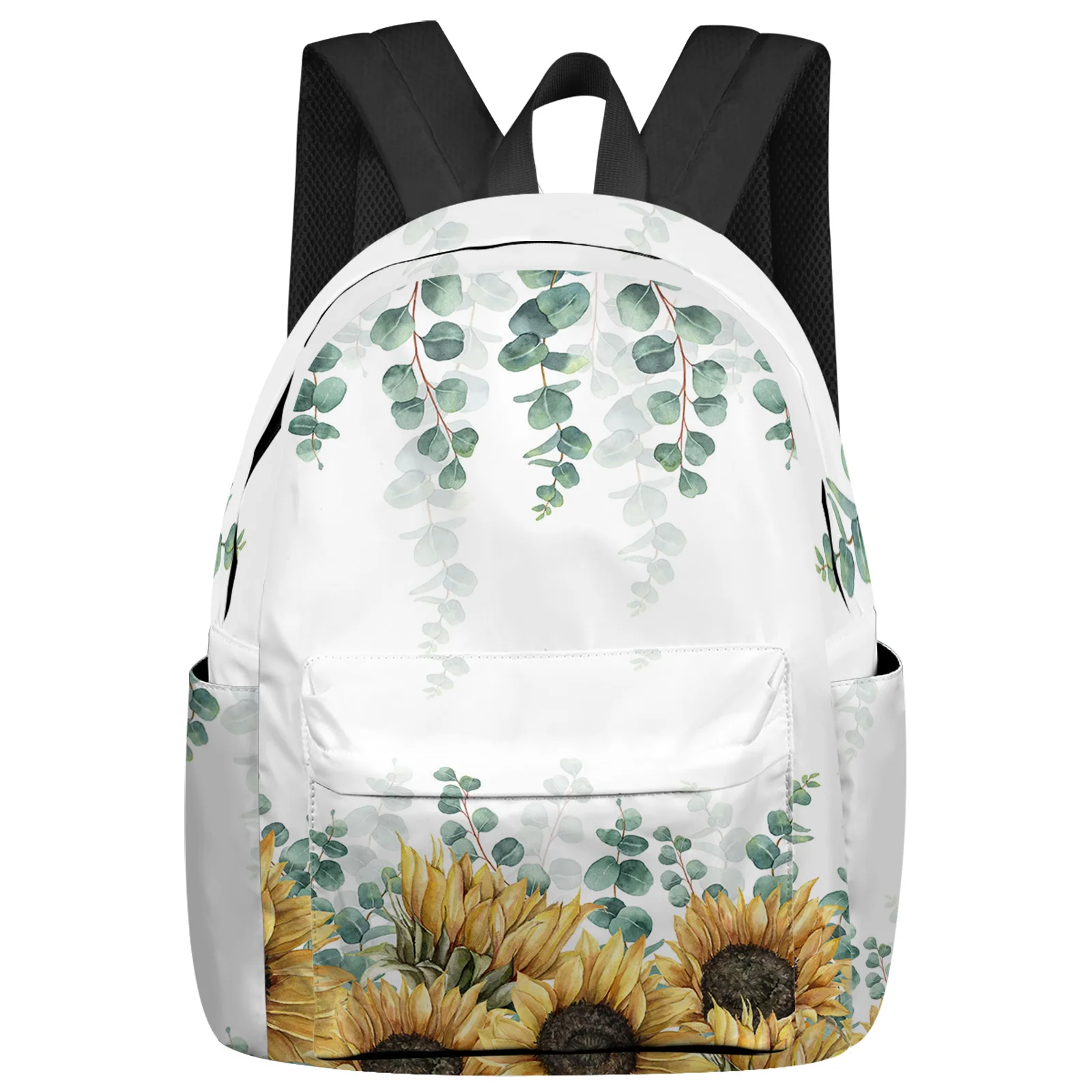 

Eucalyptus Leaves Sunflower Flower Women Man Backpacks Waterproof School Backpack For Student Boys Girls Laptop Bags Mochilas