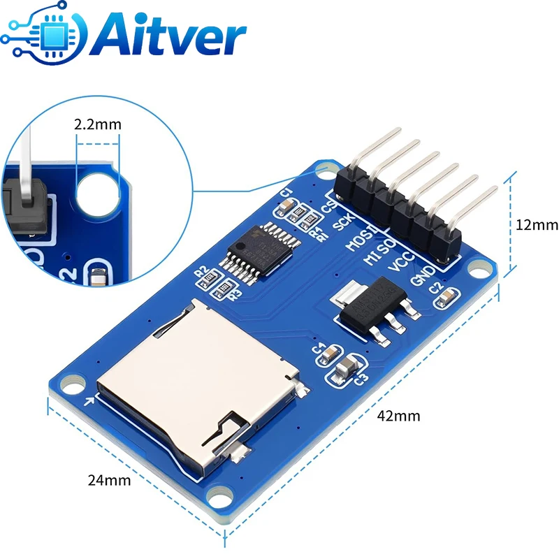 Moduł czytnika kart Micro SD TF z interfejsem SPI, płytka rozszerzająca pamięć z kablami Dupont, adapter kart Mini SD do zestawu DIY Arduino — zdjęcie produktu 4