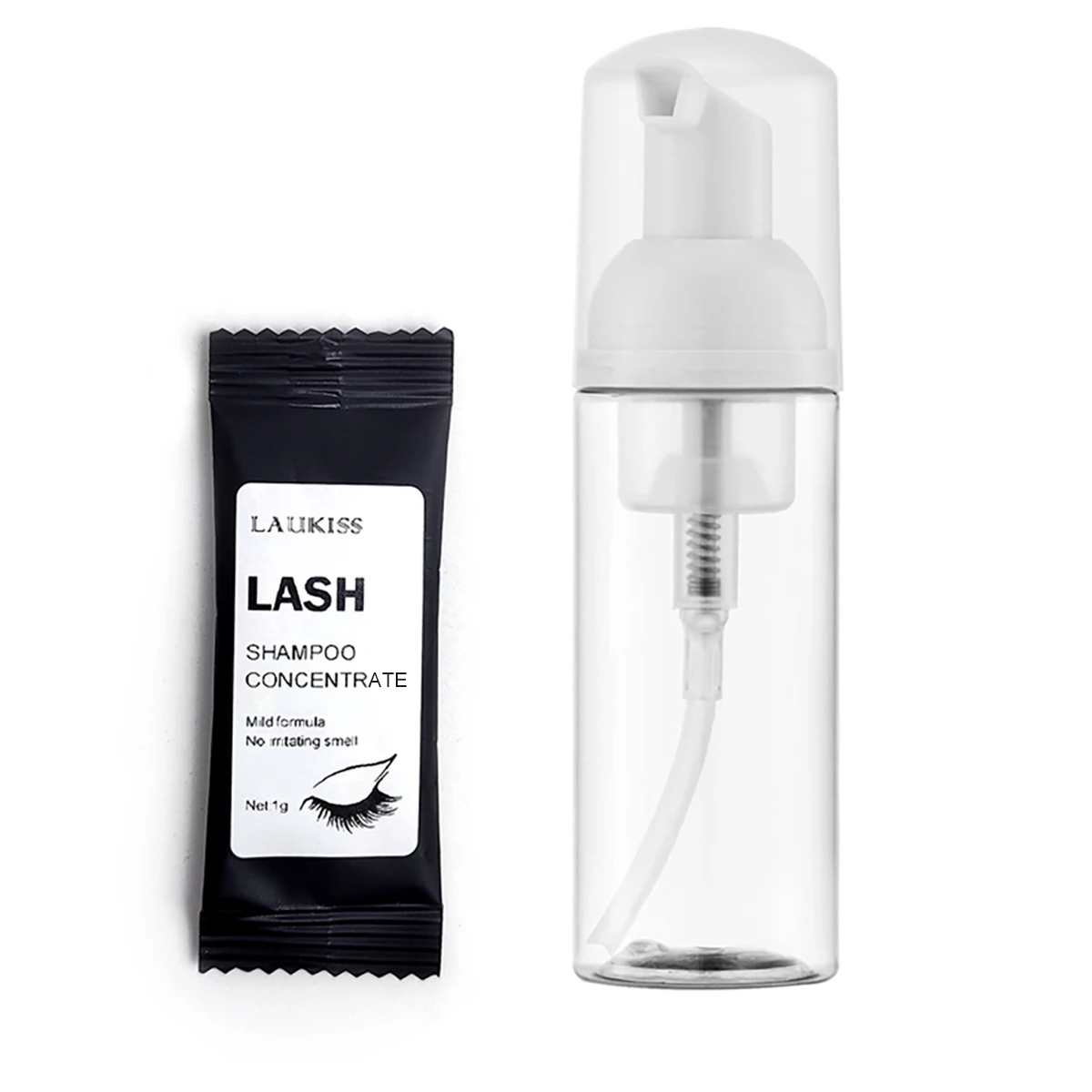 New Concentrate Mousse Eyelash Foam Cleanser For Lash Extension Shampoo Concentrated With Brush and Empty Bottle Makeup Tool Set