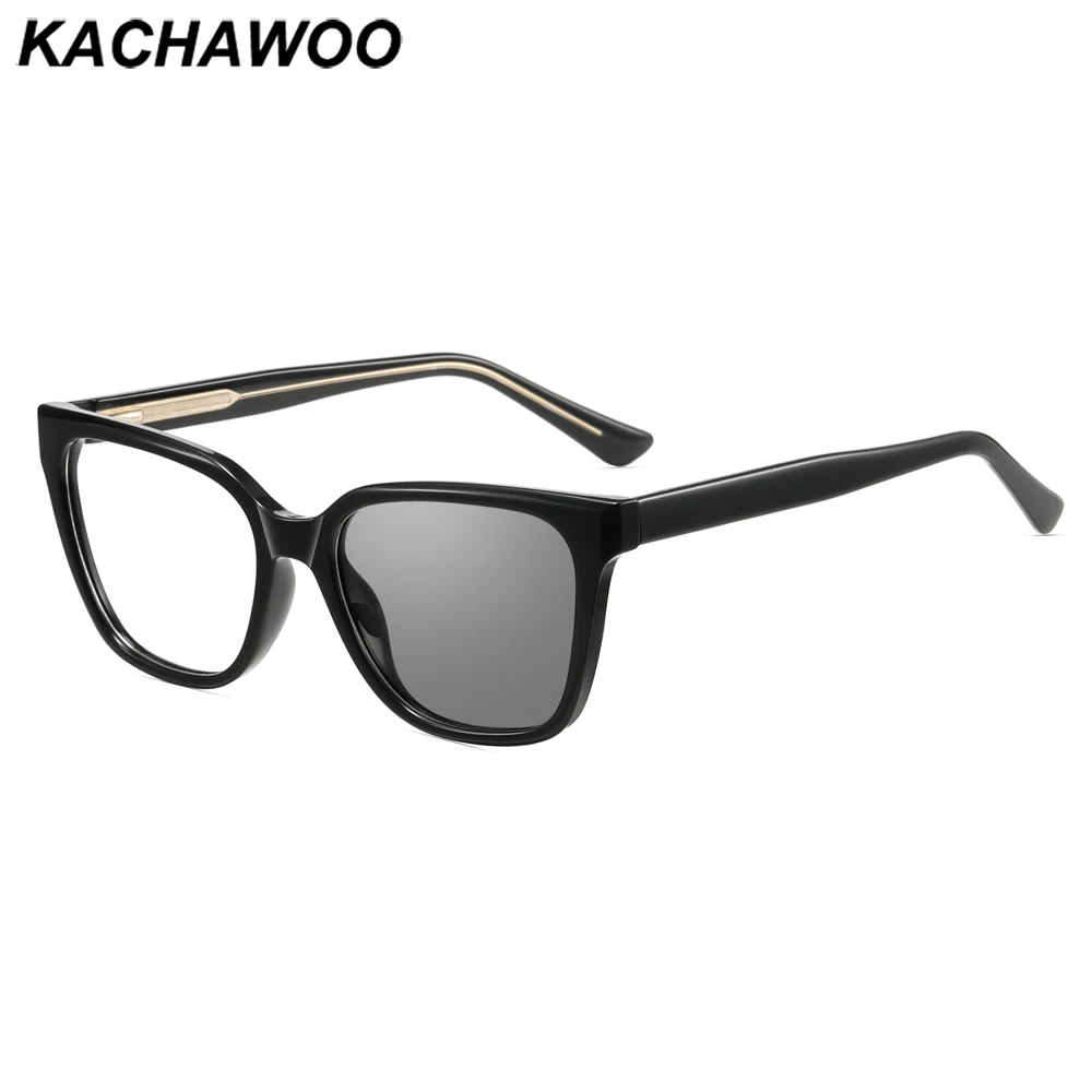 

Женские фотохромные очки Kachawoo, блокирующие синий свет, TR90, квадратные солнцезащитные очки для женщин, модный стиль, черный, серый цвет
