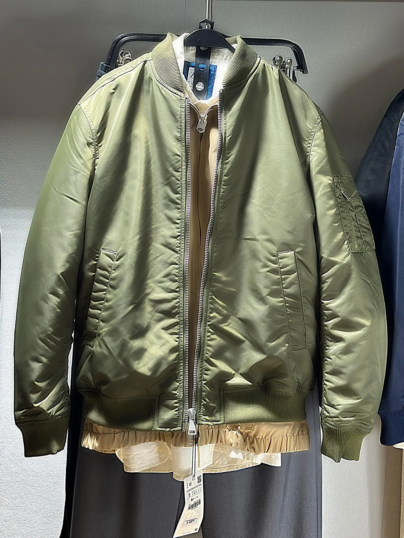 

New Autumn Winter Men's Cotton Pilot Jaet Thin Cotton Outerwear Coat Long Sve Baseball Collar Regular Fit Casual Jaet