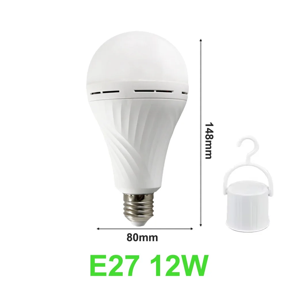 

New Rechargeable Emergency Light Bulb E27 Flicker-Free LED Bulb Light 7W 9W 12W 15W Portable Emergency Bulb Power Failure