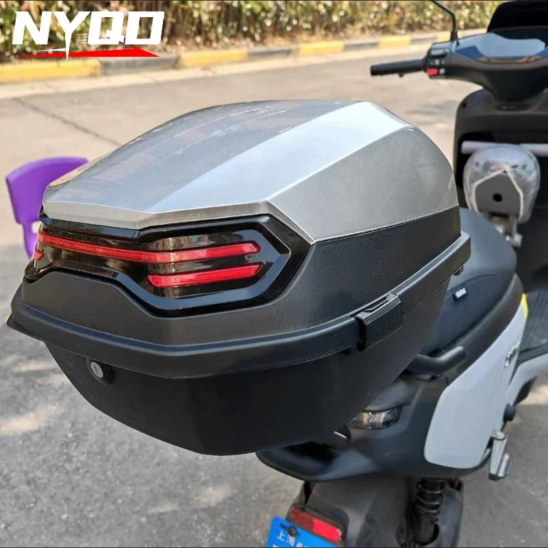 

Motorcycle Rear Trunk Electric Vehicle Trunk Large Capacity Thickened Waterproof Reflective Rear Trunk