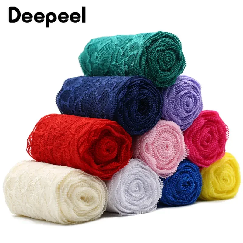 5/10/20Yard 8cm Elastic Lace Spandex Decorative Ribbon Stretch Trimming Fabric Clothes Underwear Material DIY Sewing Accessories