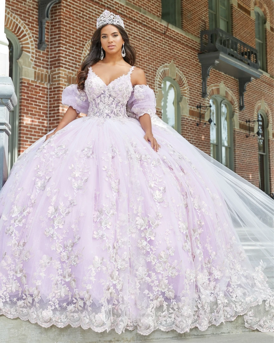 Vestido De fiesta rosa elegante personalizado, vestido para quinceañeras, Spaghetti, manga larga, dulce 15 16 años, Vestidos De fiesta De XV Años YQD159