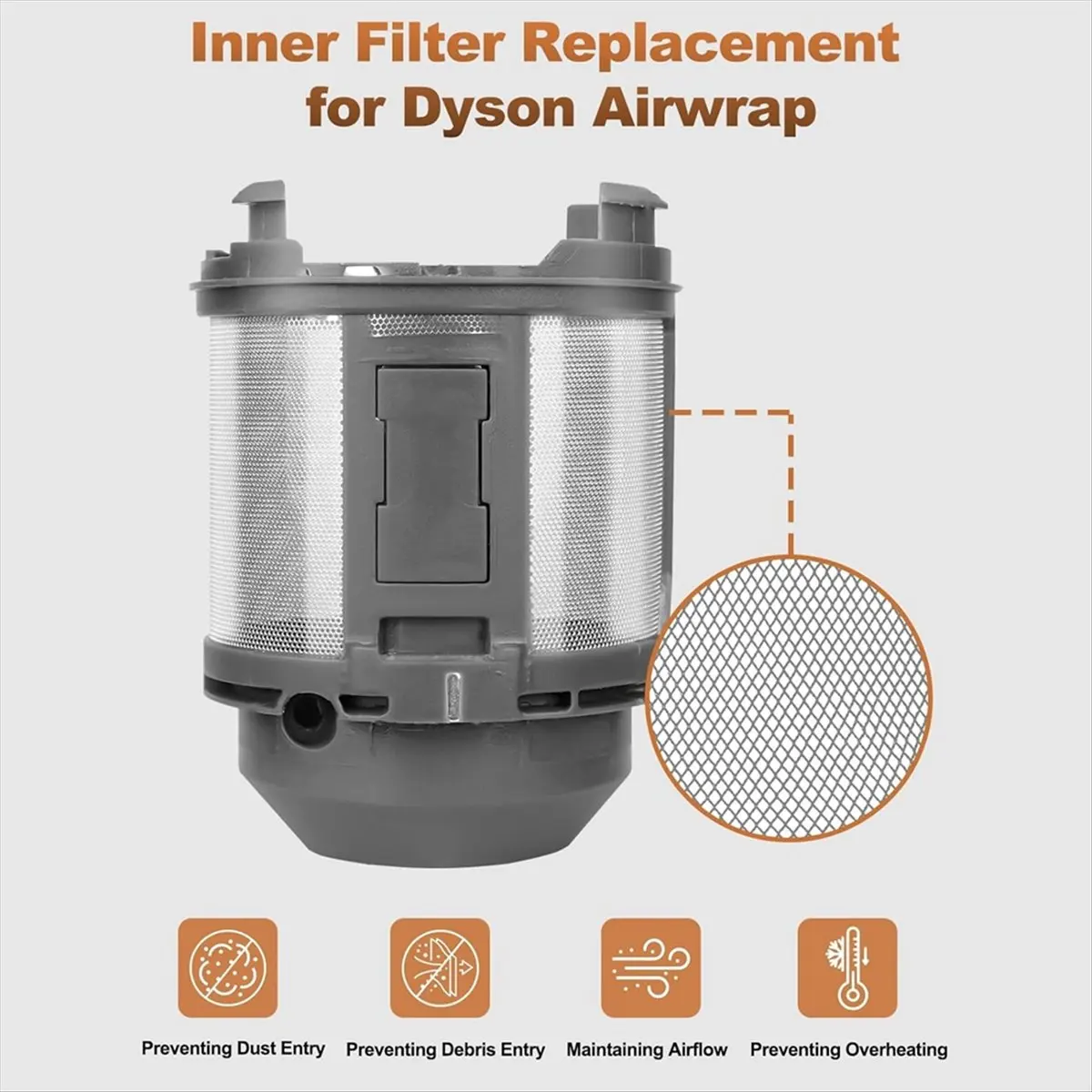 Inner Filter Replacement Cover for HS01 HS05 Models Curling Iron Inner Filter Dust Cover Grey-A57M