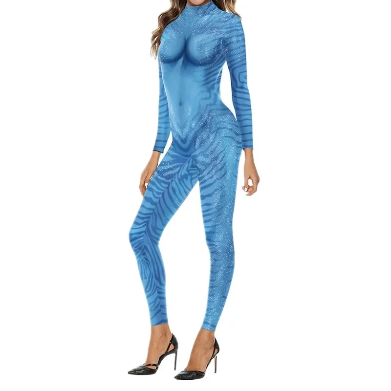 Movie Avatar 2 The Way of Water Cosplay Jake Sully Neytiri Bodysuit Suit Zentai Jumpsuits for Adult Kids Halloween Party Costume