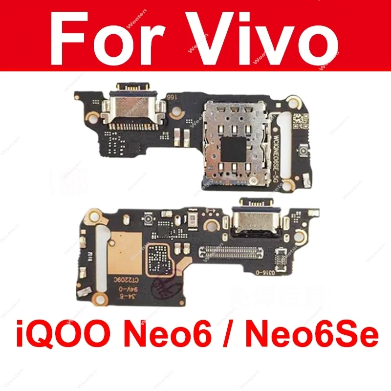 

USB Charging Dock Board Flex For Vivo iQOO Neo 6 Neo6Se USB Charger Port Board Sim Card Tray Slot Jack Connector Small Board