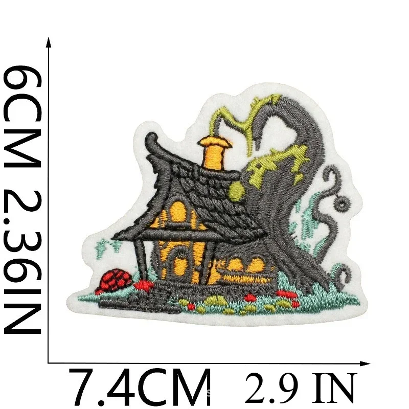 Magic Forest Embroidery Cloth Sticker Magic Book Patch Sticker Wizard Bag Decoration Embroidery Label Heat Transfer Seal Sticker