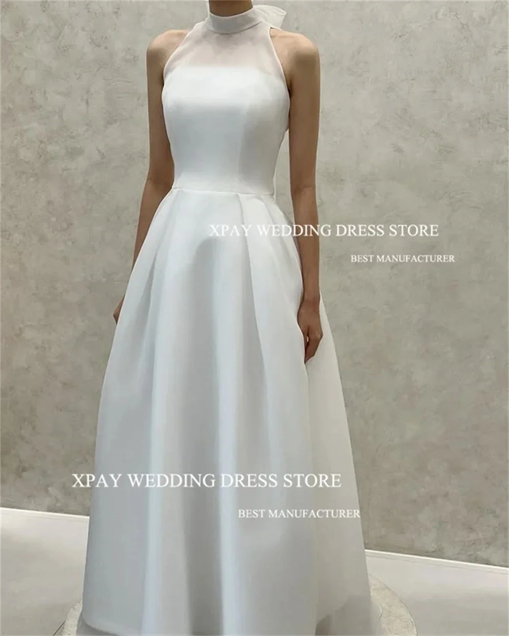 ZHIO Fairy Halter Organza A Line Korea Evening Dresses Wedding Photo shoot Floor Length Prom Gowns Formal Party Dress 웨딩드레스
