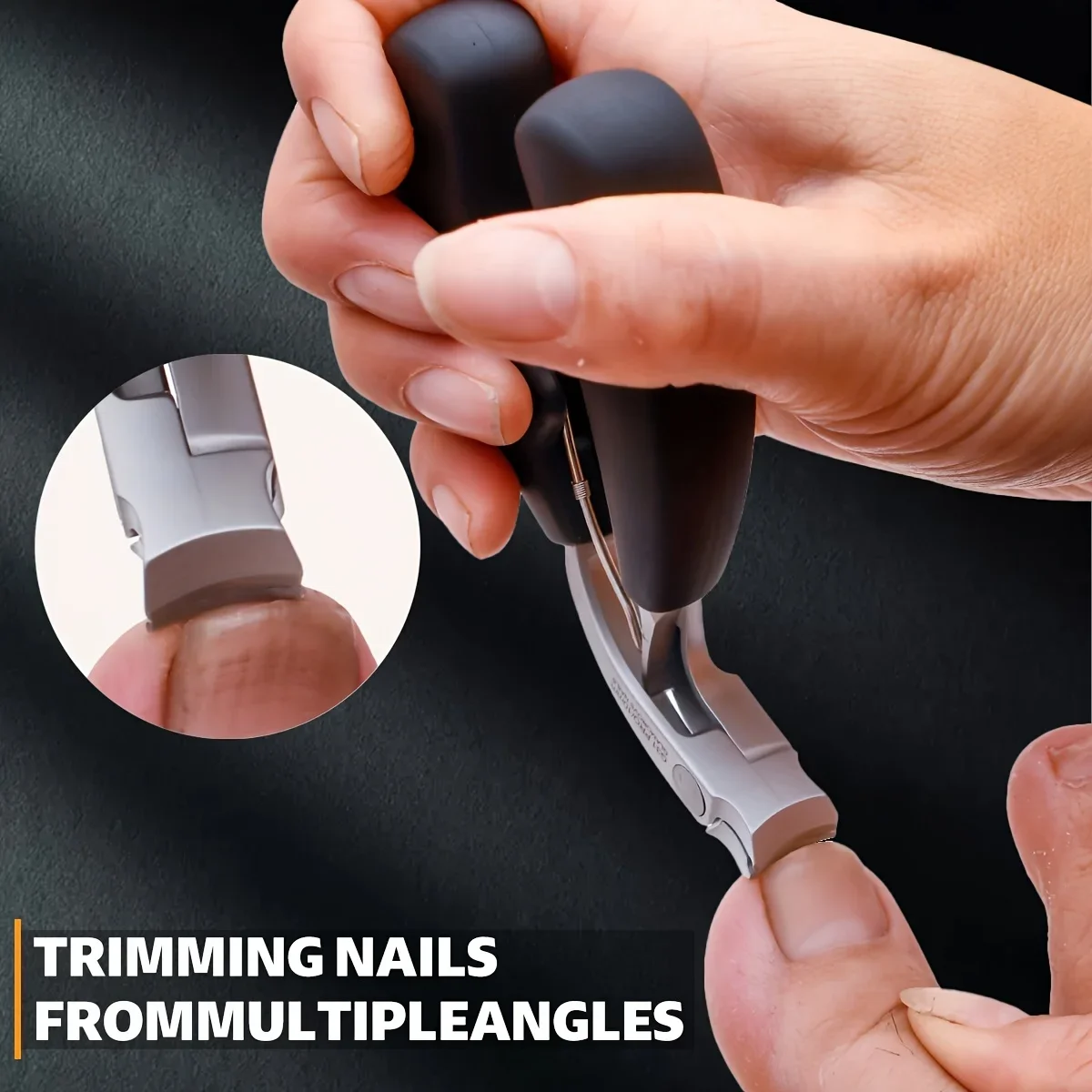 Cortauñas cóncavo de acero inoxidable de grado profesional para uñas gruesas y uñas encarnadas, hoja curva afilada para fácil ajuste