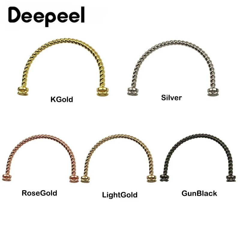 1-5Pcs Deepeel Metal Bag Handles DIY Handbags Shoulder Bags Purse Hardware Accessories Purses Frame Round Hanging Buckle