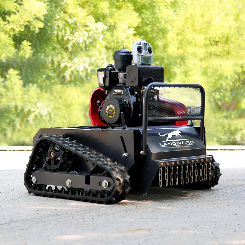 

Self-propelled robot lawn mower Small remote control crawler lawn mower Portable wireless battery lawn mower