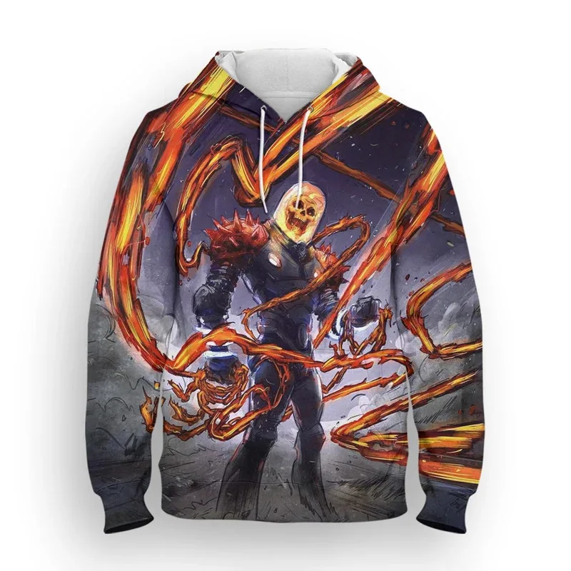 Miniso المرأة كبيرة الحجم هوديي شبح رايدر ثلاثية الأبعاد مطبوعة كول الأطفال بلوزات ربيع الموضة Harajuku ملابس رجالية بلايز