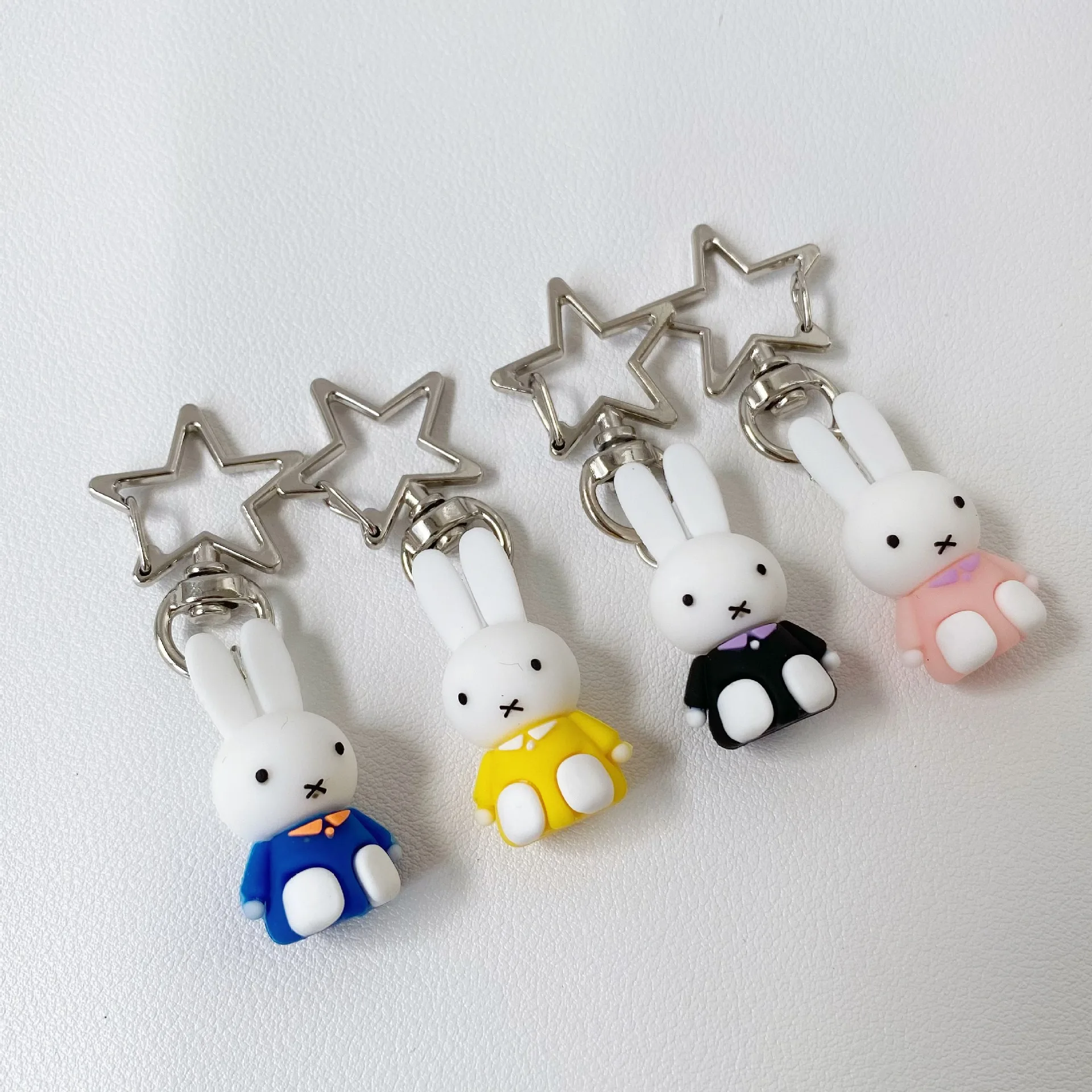 Miffy لطيف سلسلة الهاتف الكرتون Ins نمط Kawaii المفاتيح زوجين على ظهره تزيين مُثبت عيد ميلاد هدية الكريسماس لعبة لفتاة #5