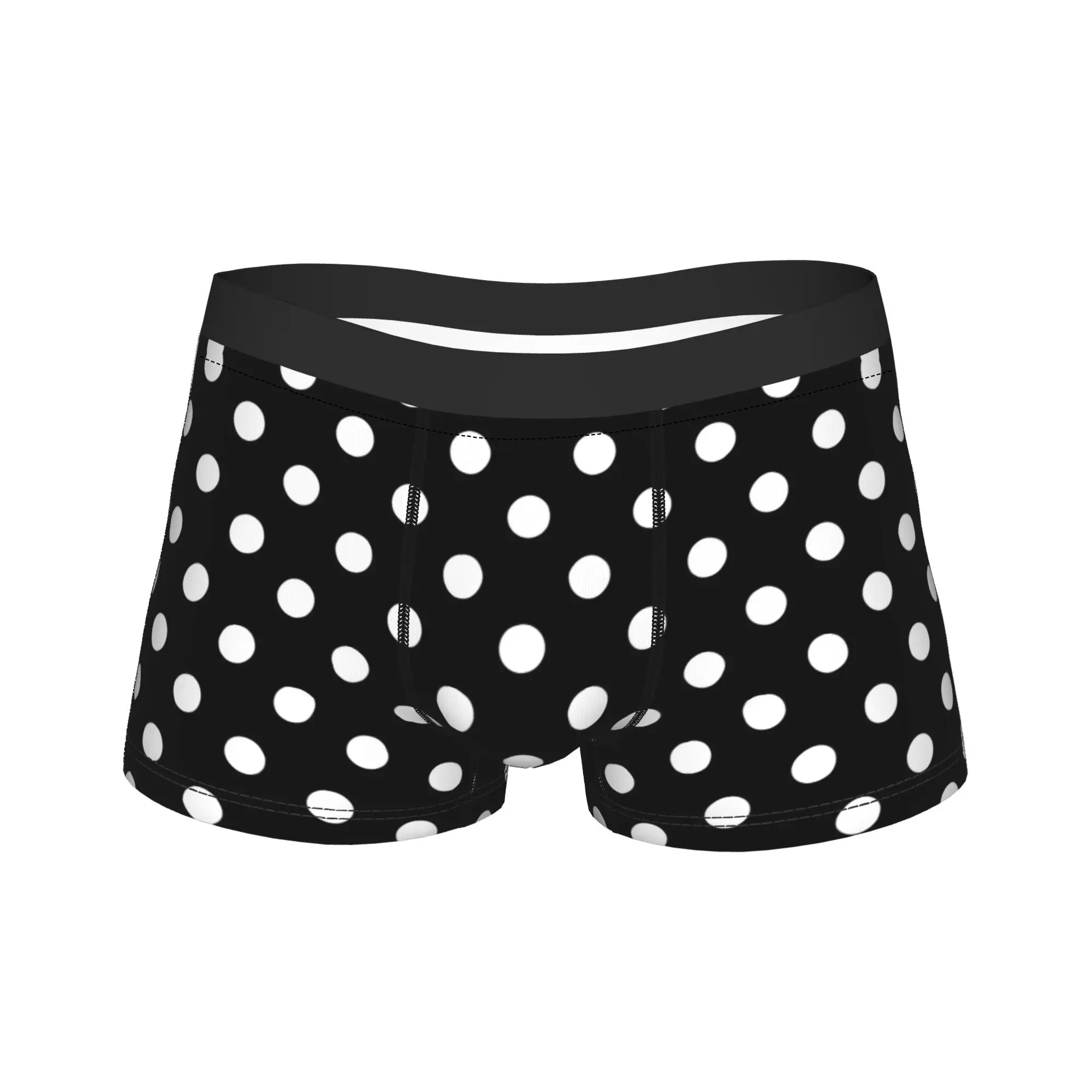 Black Spots Pattern Print Underwear  Custom Boxershorts Quality Man Underpants Comfortable Boxer Brief Birthday Present