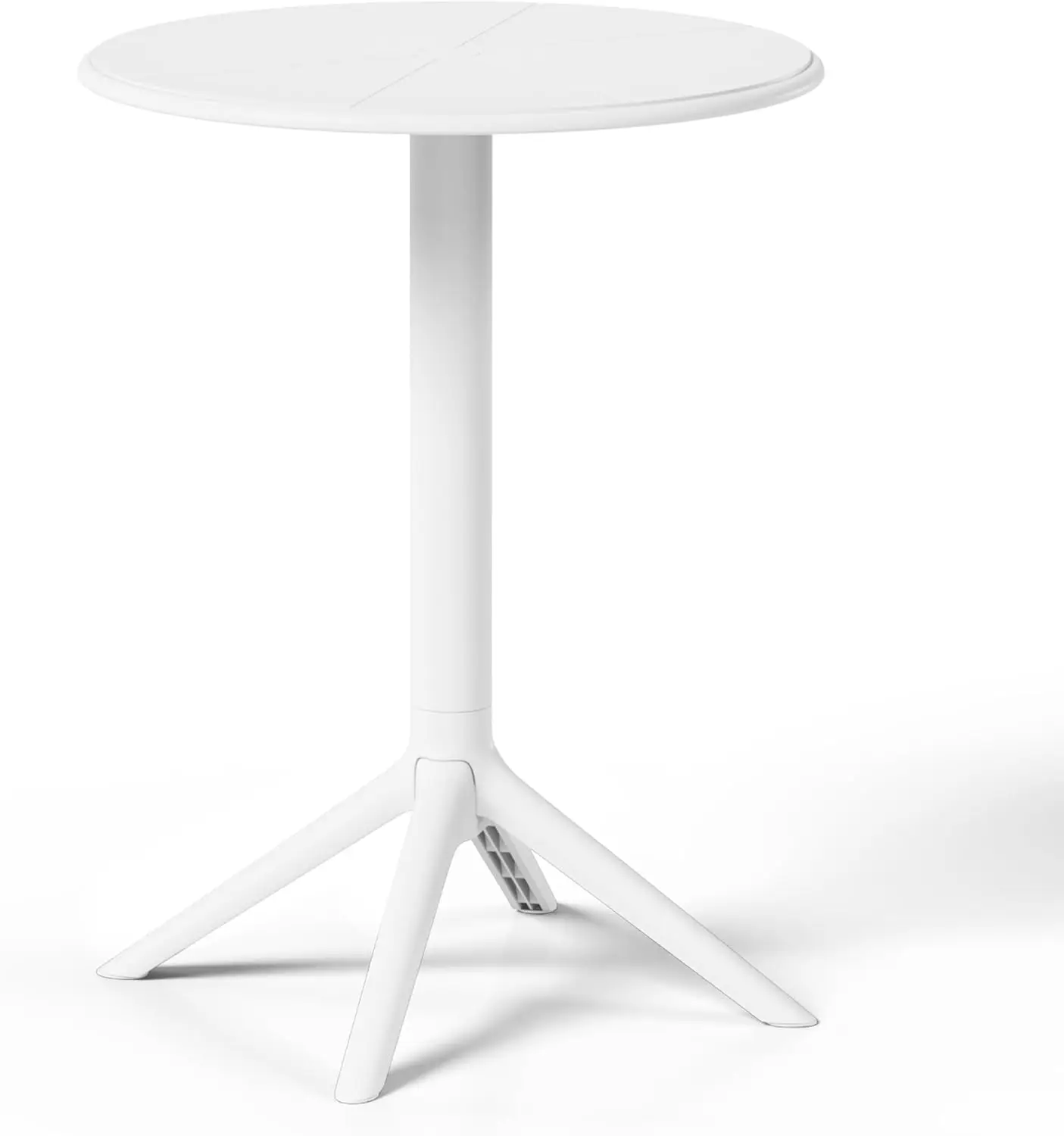 طاولة فناء تتسع لـ 4 أشخاص، طاولة طعام مستديرة من البولي بروبيلين للفناء الخارجي، طاولة طعام بيسترو مناسبة لجميع الأحوال الجوية لسطح السباحة في الفناء الخلفي،