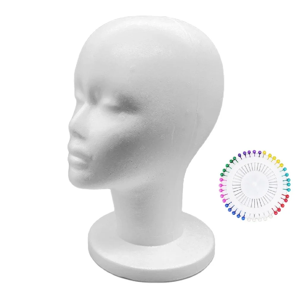 White Foam Wig Stand, 1 Piece