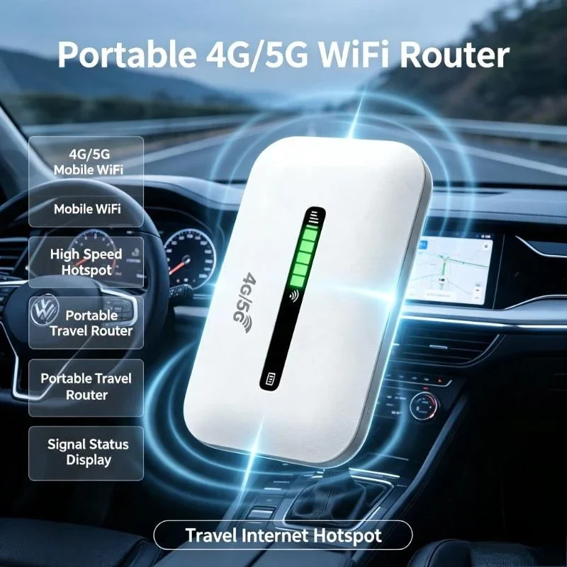 3000mAh Built-In Battery Hotspot Offers Stable 150Mbps Network For Outdoor Business Trip Temporary Office Online Work