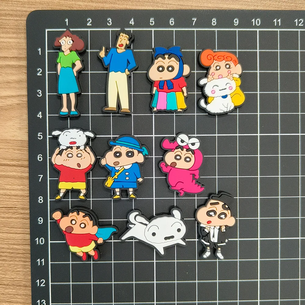 Combination Crayon Shin chan Shoes New Anime Removable Accessories Shoe Charms Accessories for Crocs Sandals DIY y2k fashion toy view 4