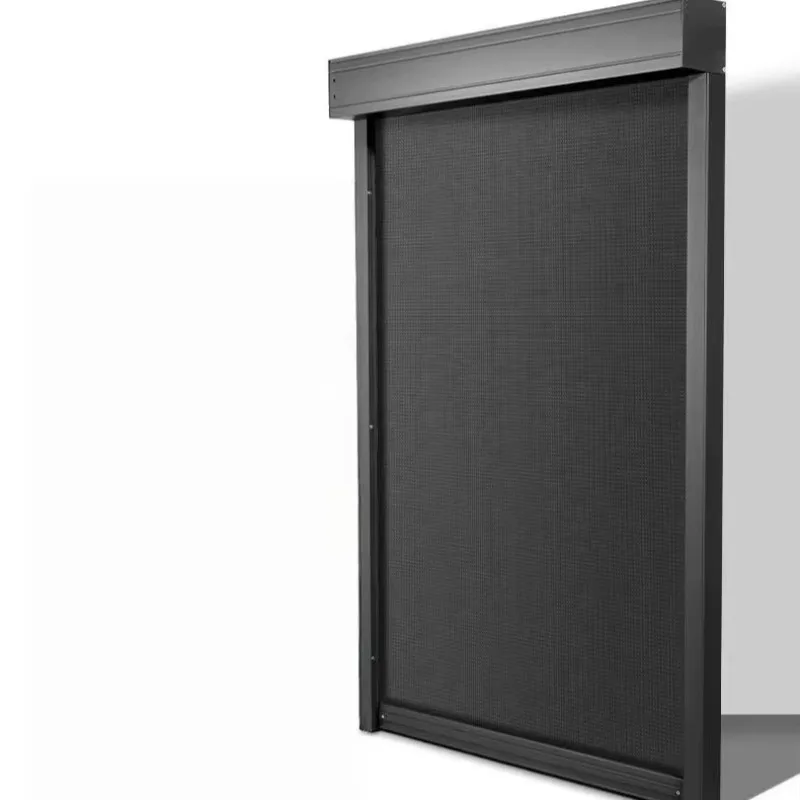 Customized Outdoor Blinds Electric Remote Control PVC Coated Fabric With Wind Resistant Track Exterior Window Shading