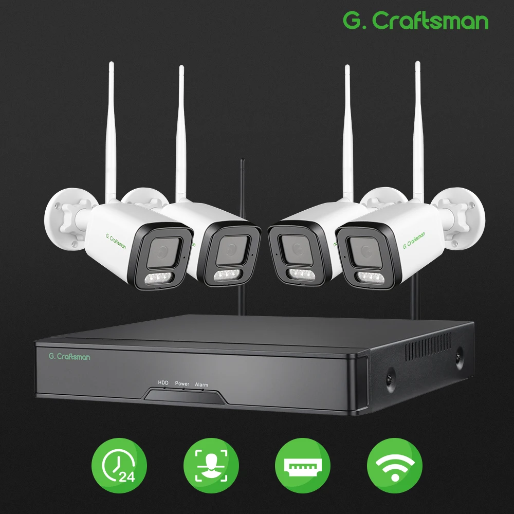 kit de sistema de camera ip wifi sem fio deteccao de pessoa de rosto onvif vigilancia por video cctv seguranca gcraftsman xmeye pro 5mp 01