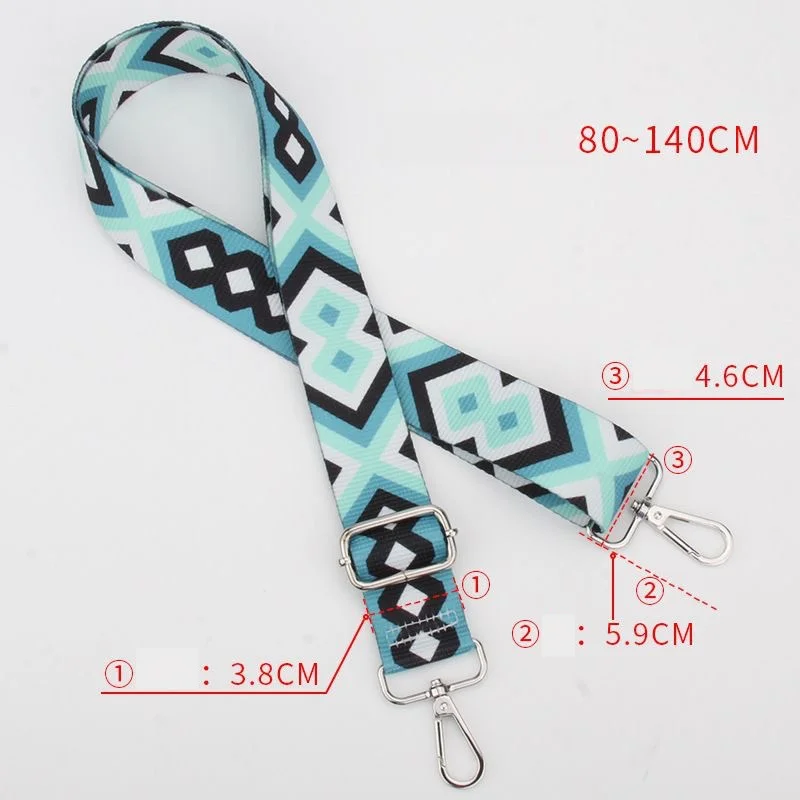 สีสันเพชร Jacquard กระเป๋าสายคล้องไหล่กระเป๋าอุปกรณ์เสริมสามารถ Crossbody กระเป๋าปรับเข็มขัดเปลี่ยน