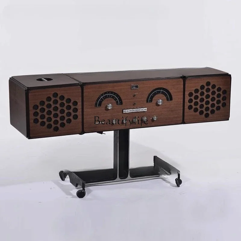 

LJY*Light luxury retro record locker, living room home three-door vinyl record player storage cabinet